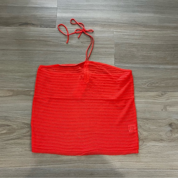 525 America Revolve Tube Halter Top in Papaya Orange Womens Medium Large NWT - Picture 2 of 5